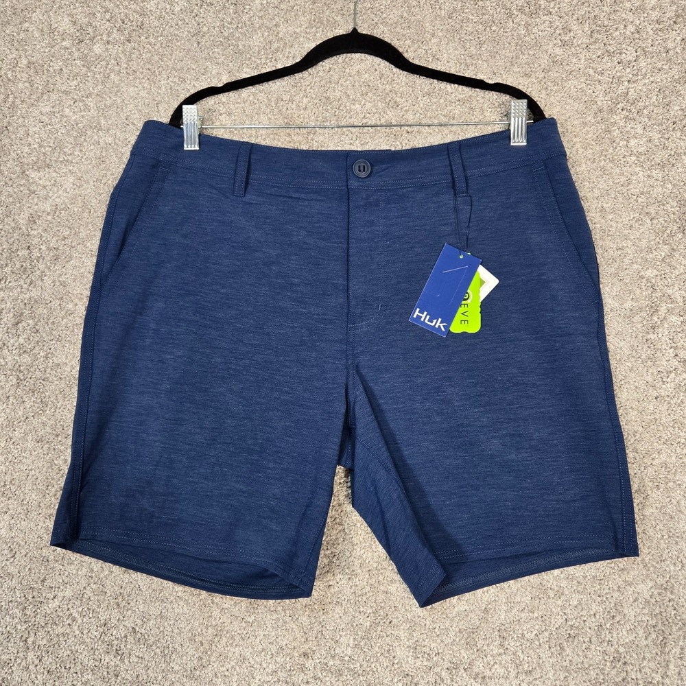 Huk Waypoint Fishing Shorts Men's 38 Blue Lightweight Performance NEW